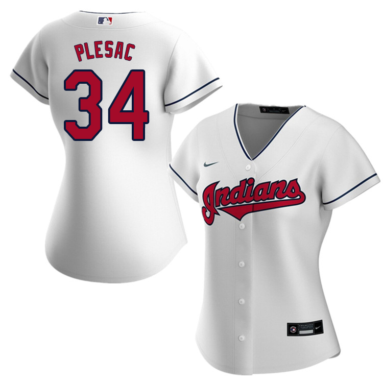 Nike Women #34 Zach Plesac Cleveland Indians Baseball Jerseys Sale-White